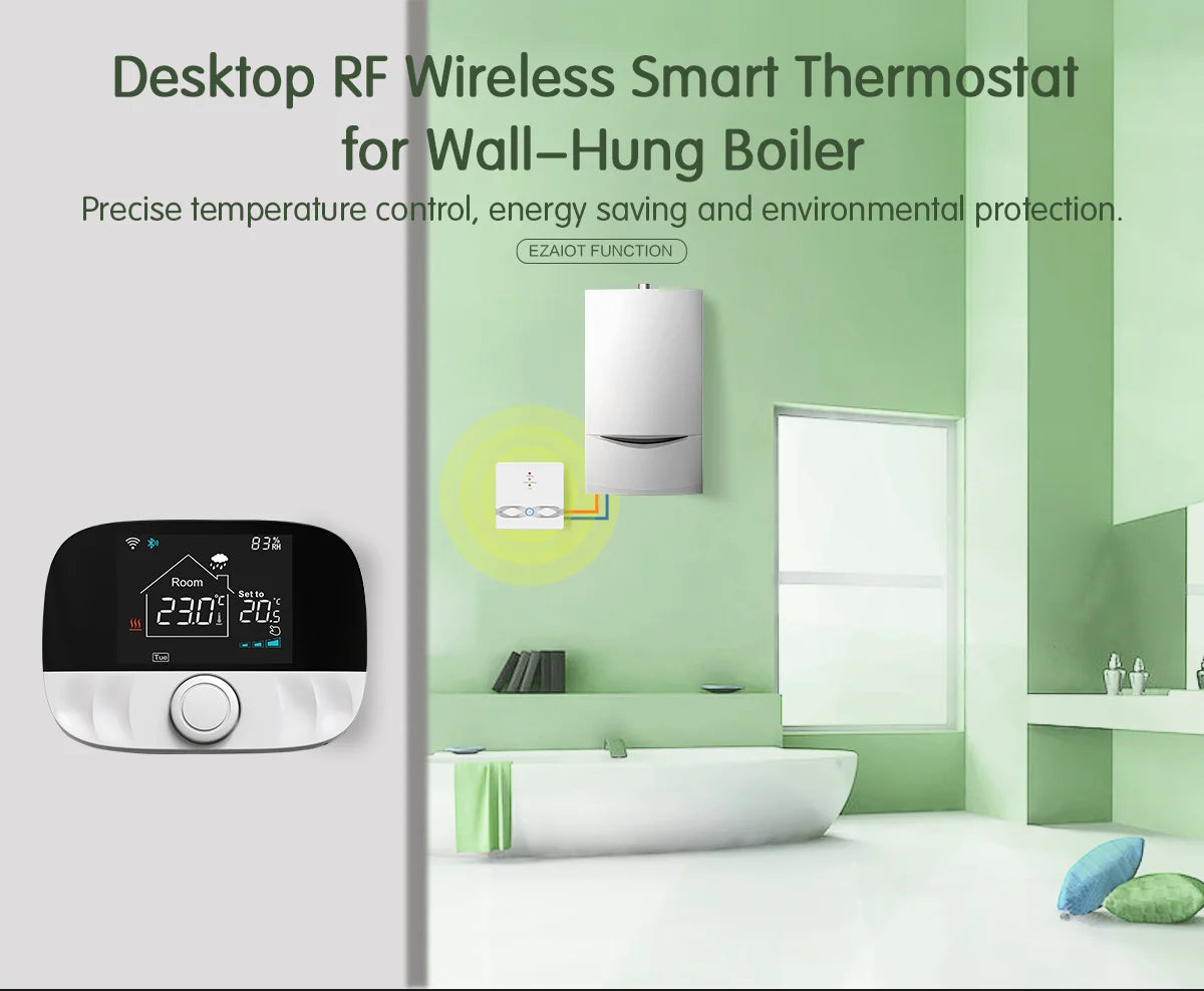 RF433 Wireless Thermostat WiFi/No WiFi Floor Heating Water Gas Boiler Home Room Tuya Smart Programmable Temperature Controller