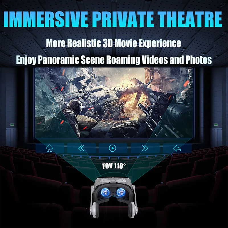 VR Shinecon Casque Viar 3D Glasses Virtual Reality Headset Helmet Goggle Lenses for Smart Phone Smartphone Video Game Binoculars