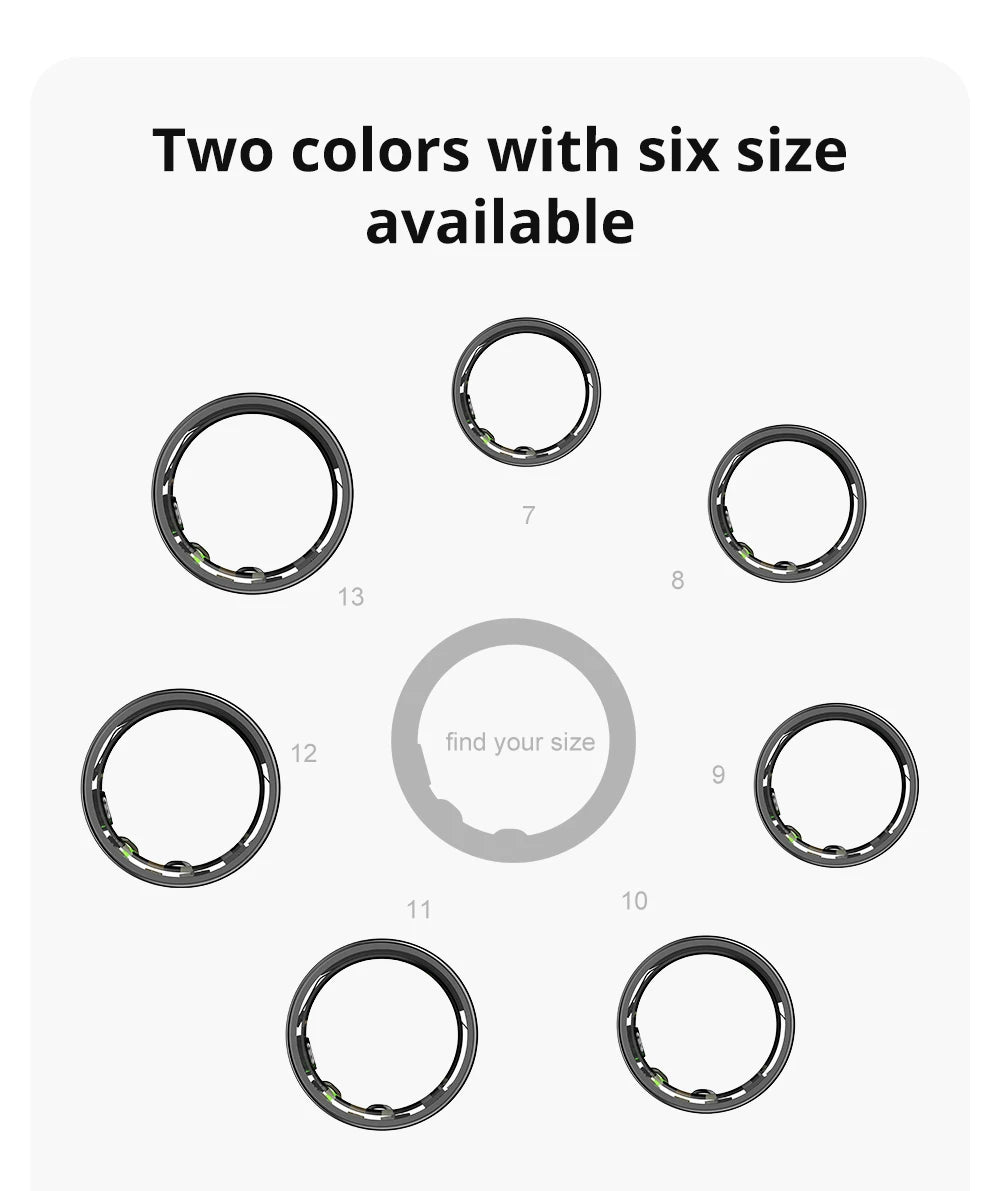 New COLMI R03 Smart Ring Charging Case Men Women, Battery Life 39 Days, Health Monitor, IP68 & 5ATM Waterproof, Multi-sport Mode