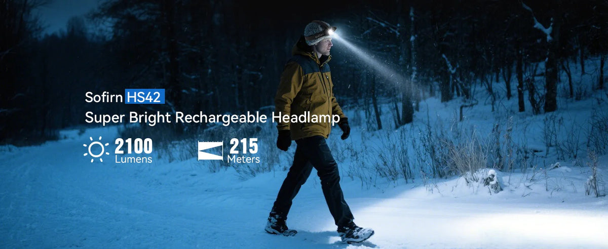 SOFIRN HS42 2100lm Headlamp 18650 USB C Rechargeable RED LED Flashlight SST40 LED EDC Torch with Magnetic for Camping