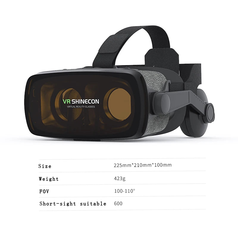 VR Shinecon Casque Viar 3D Glasses Virtual Reality Headset Helmet Goggle Lenses for Smart Phone Smartphone Video Game Binoculars