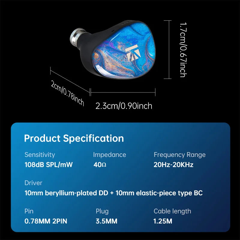 KBEAR NEW KB02 Bone Conduction Dynamic Driver HiFi IEM Earphones with Detachable 2Pin Cable