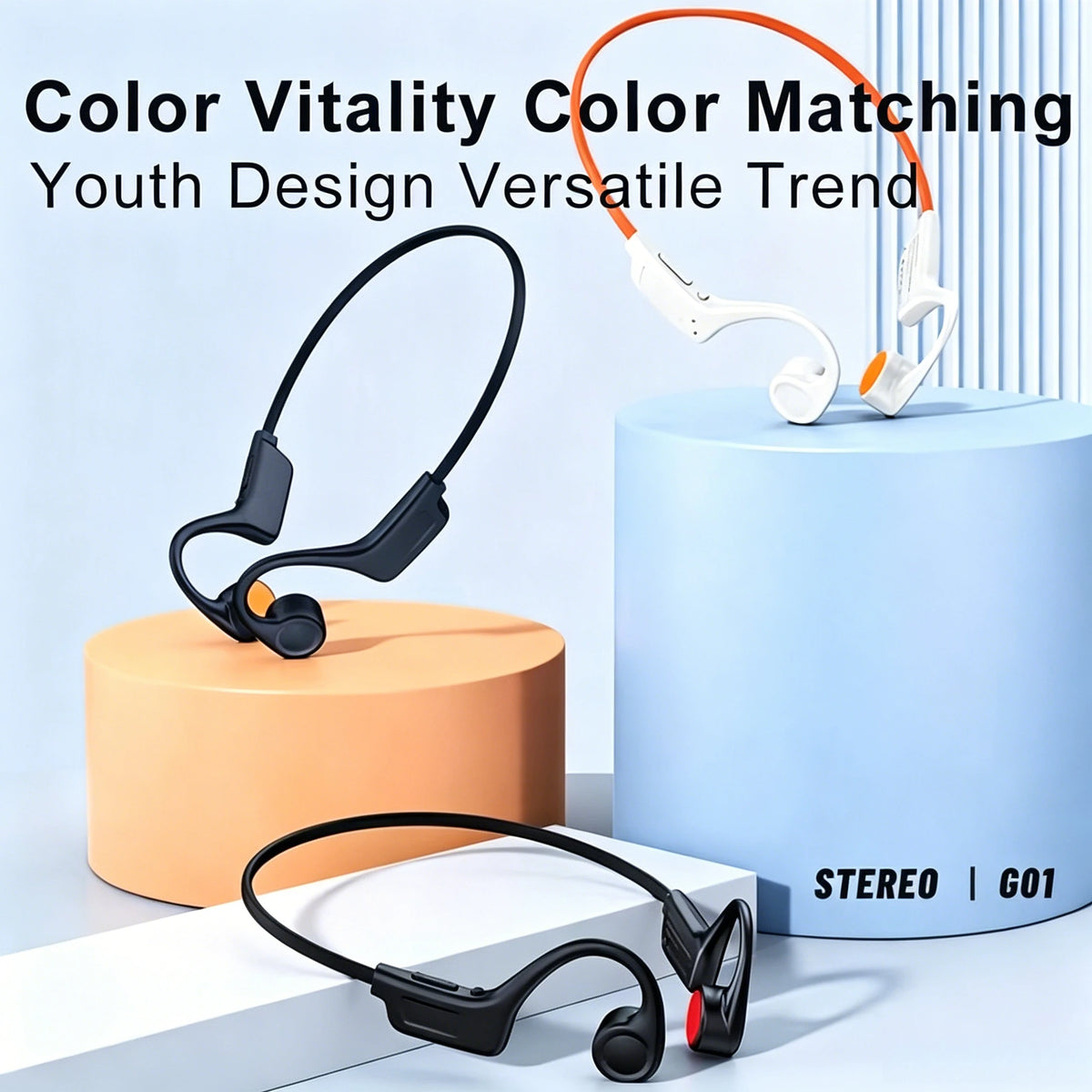 2026 New Open-ear Bone Conduction Headphones Built-in Mic Type-C Charging Long Playback Wireless Earbuds Sports Headset for Running Cycling Fitness Holiday Gift