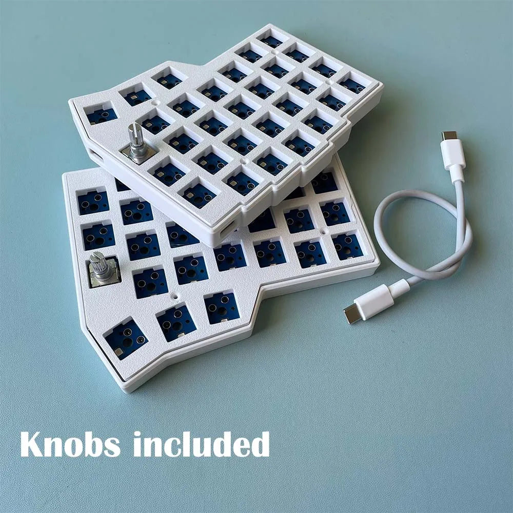 Corne 4×6 Layout 2 Knobs Split Ergonomics Hot-swappable MX Mechanical Keyboard Wired South RGB VIAL Programmable