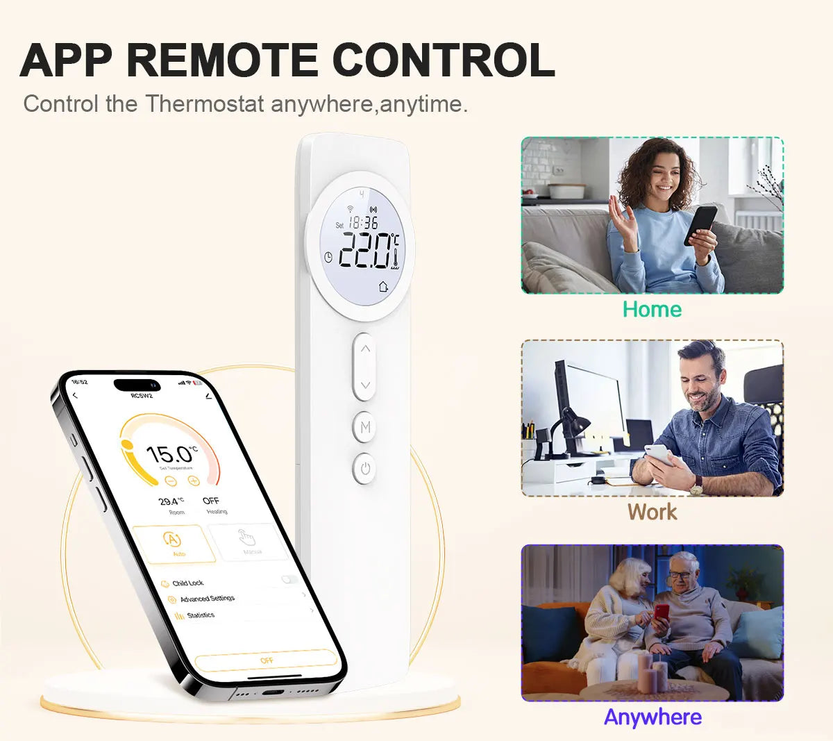 Wireless WiFi RF433 Thermostat for Gas Boiler for Water Floor Heating Smart Tuya Temperature Controller Alice Alexa Google Home