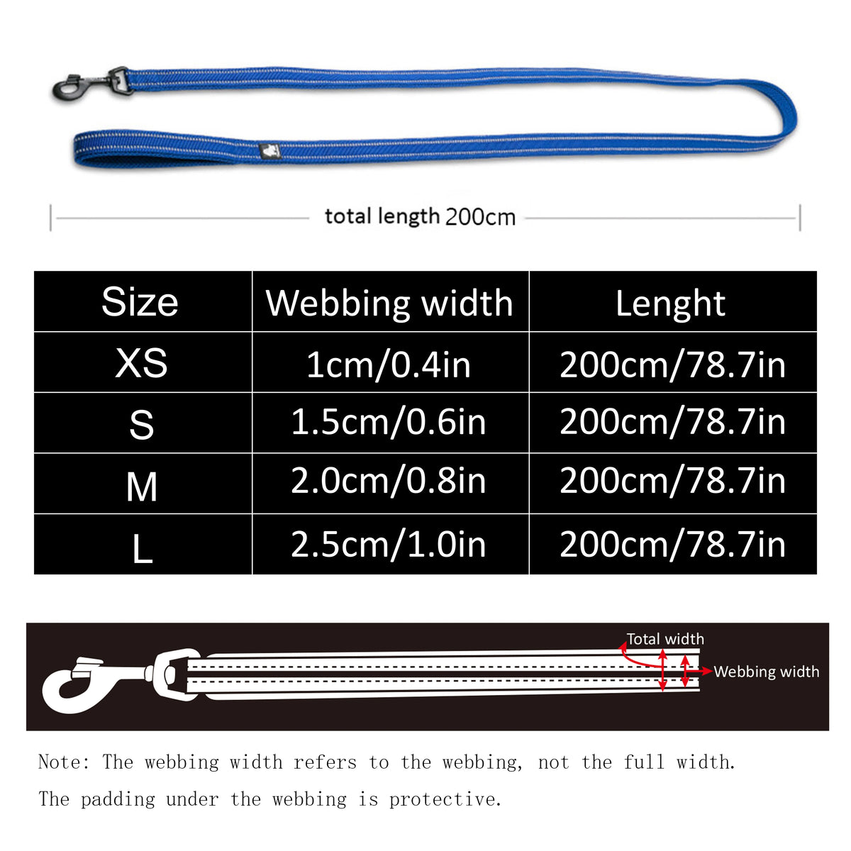 Truelove Soft Pet Leash Reflective Nylon Mesh Padded Puppy Large Dog or Cat Walking Training 11 Color 200cm TLL2112