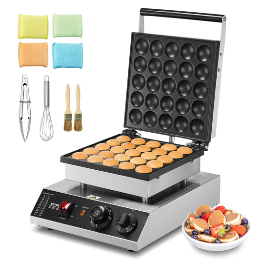 SucceBuy 25PCS Electric Waffle Maker Mini Dutch Pancake Maker Dorayaki Machine Waffreras Kitchen Home Appliance Snack Gaufriers