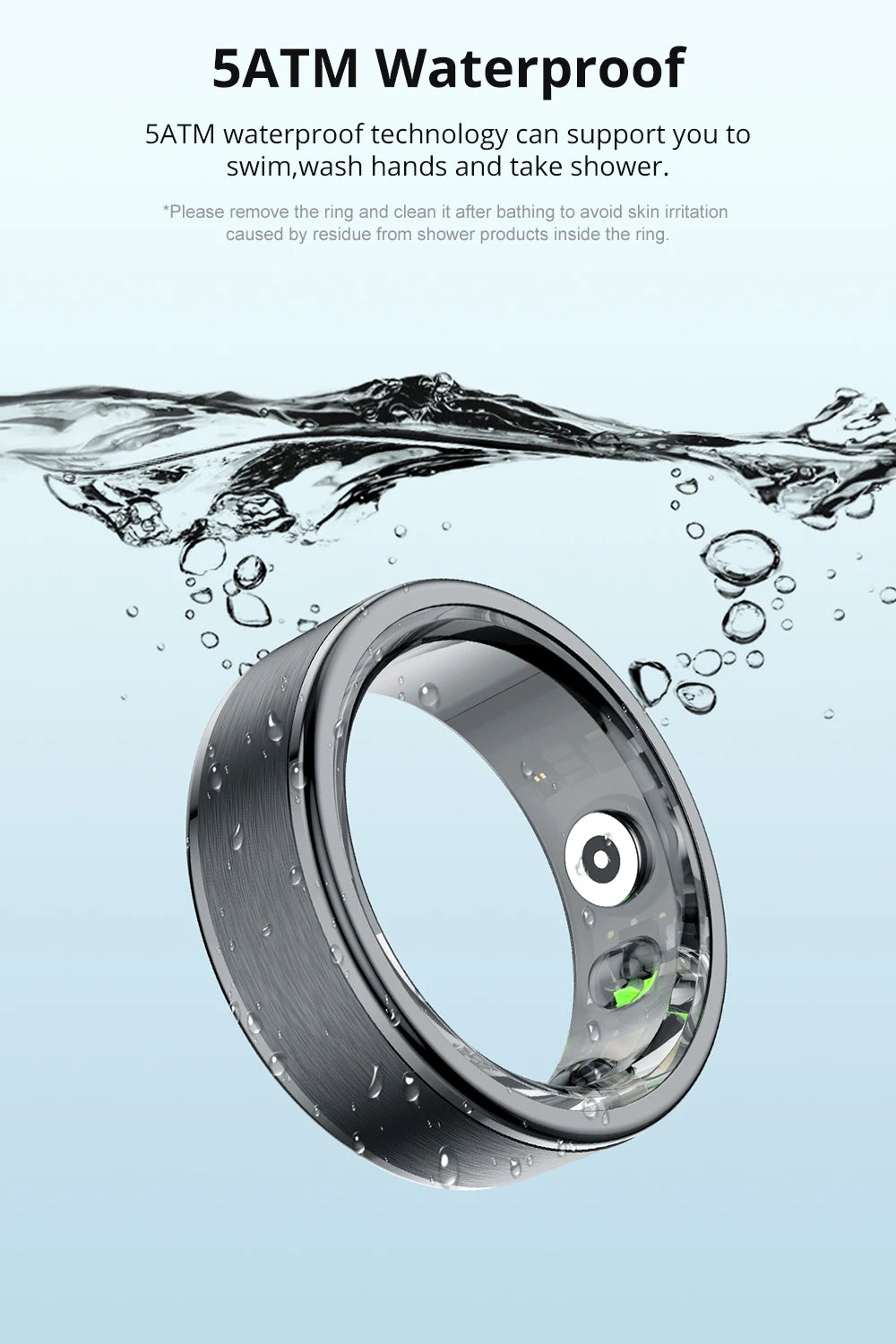 New COLMI R03 Smart Ring Charging Case Men Women, Battery Life 39 Days, Health Monitor, IP68 & 5ATM Waterproof, Multi-sport Mode