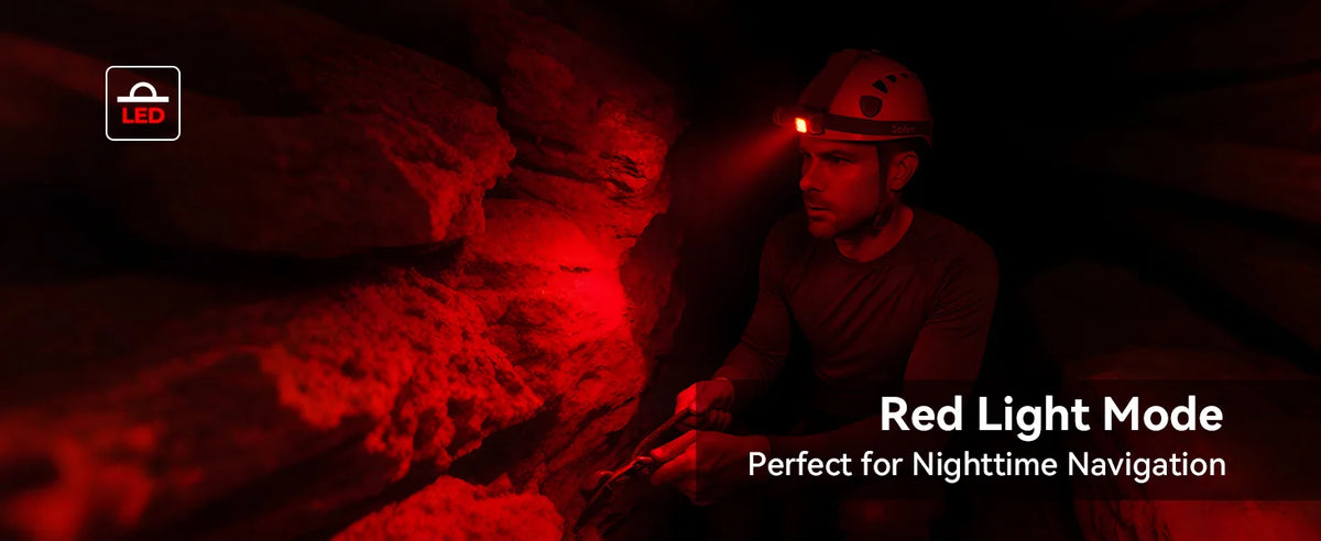 SOFIRN HS42 2100lm Headlamp 18650 USB C Rechargeable RED LED Flashlight SST40 LED EDC Torch with Magnetic for Camping