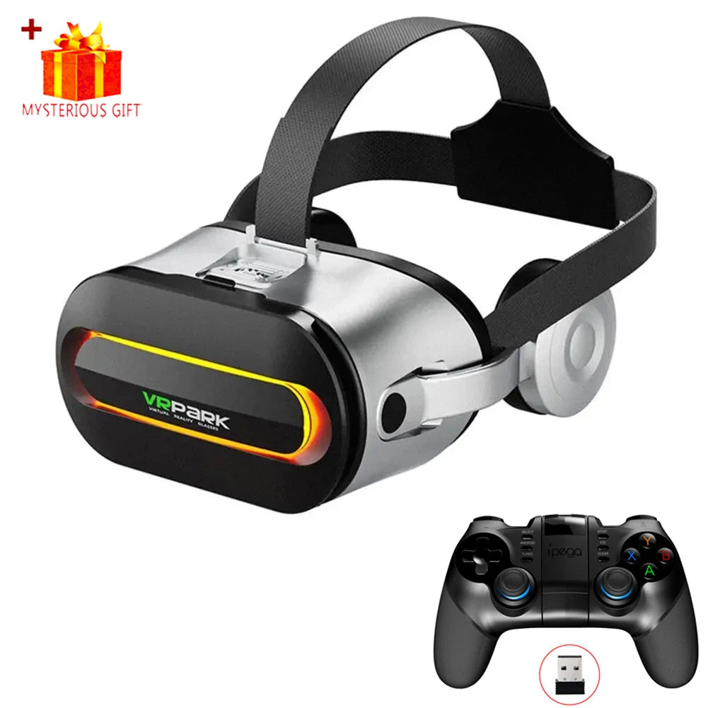 Viar 3D Virtual Reality VR Glasses Headset Bluetooth Devices Helmet Lenses Goggles Smart Smartphone Phone Headphones Mobile Game