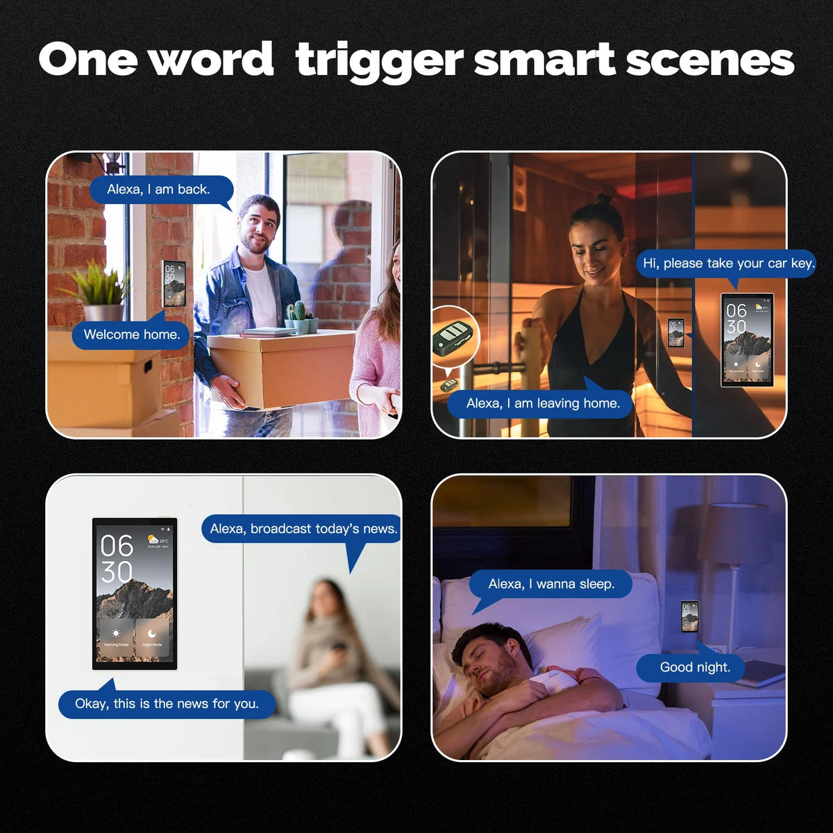 MOES Tuya WiFi Smart 5-Inch Touch Screen US Center Control Panel Built-in Alexa Voice Control ZigBee Gateway Scene Switch