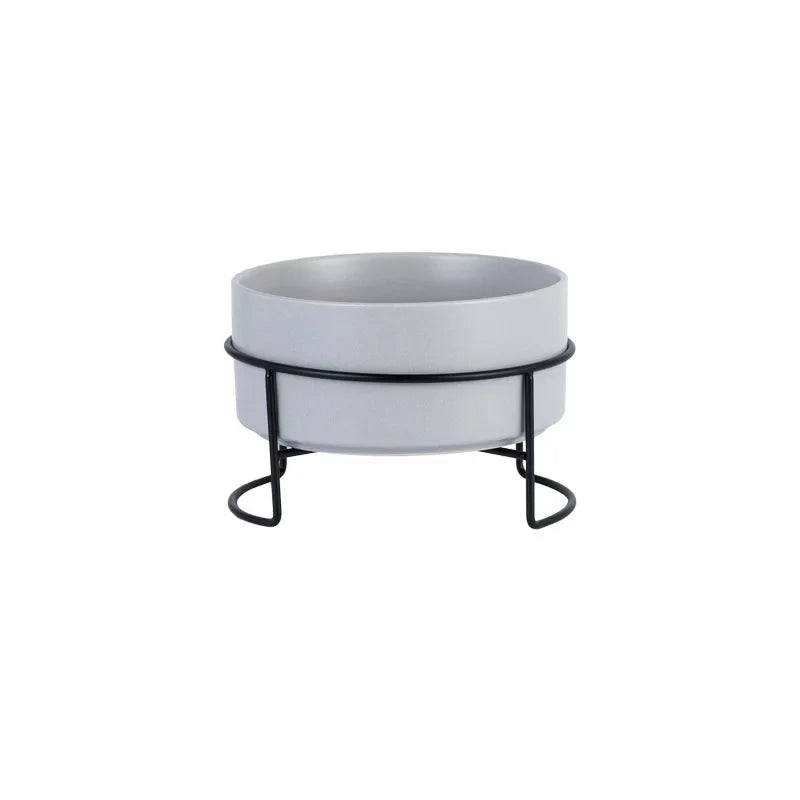 Dogs Food Water Bowls with Stand Cat Ceramic Eating Drinking Feeders Pet Large Capacity Elevated Feeding Bowl 300ml - 1800ml