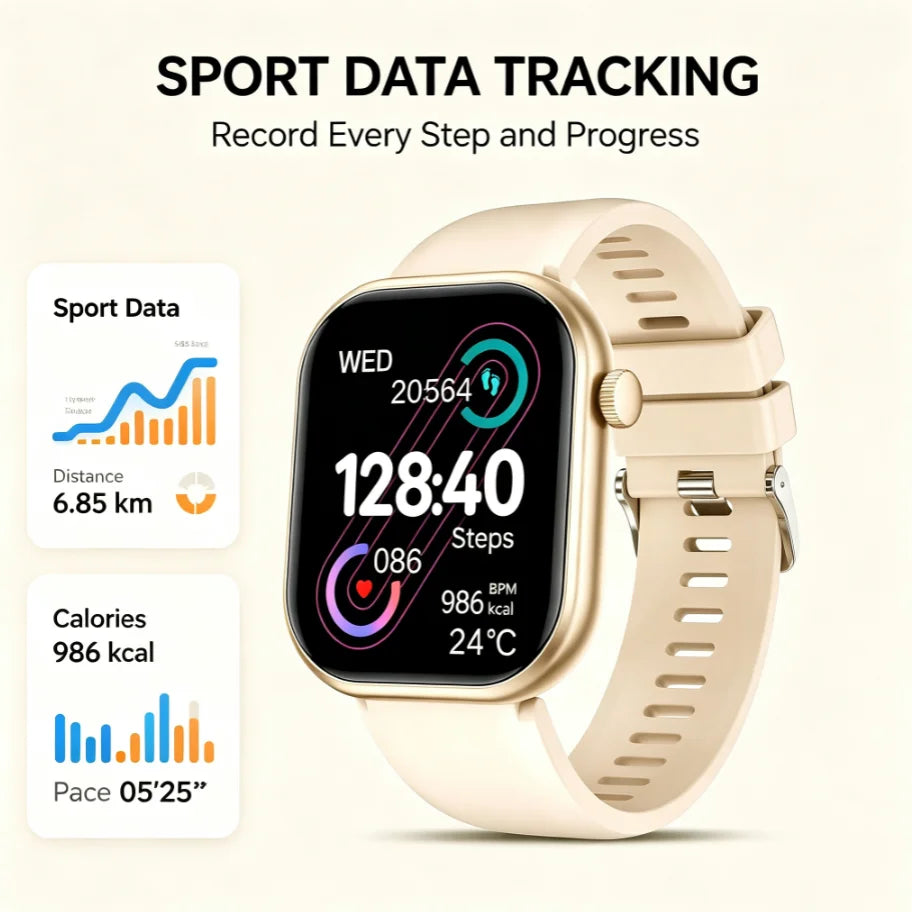 Smart Watch Compatible for Android/iPhone with Wireless Calling/Sending, Camera Control,, TFT Touchscreen, Ultra-Thin Borderless Design, Wireless Smartwatch Suitable for Android & iPhone, Unisex Gift for Men and Women