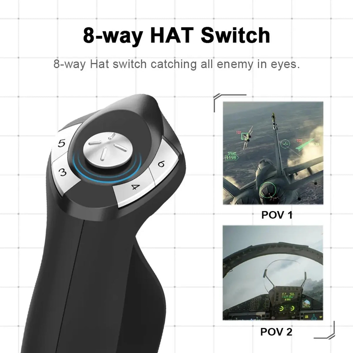 PXN 2119 Pro Joystick Flight Simulation Controller with Vibration Flight Simulator Control for PS4/Xbox Series X/S Win7/8/10/11
