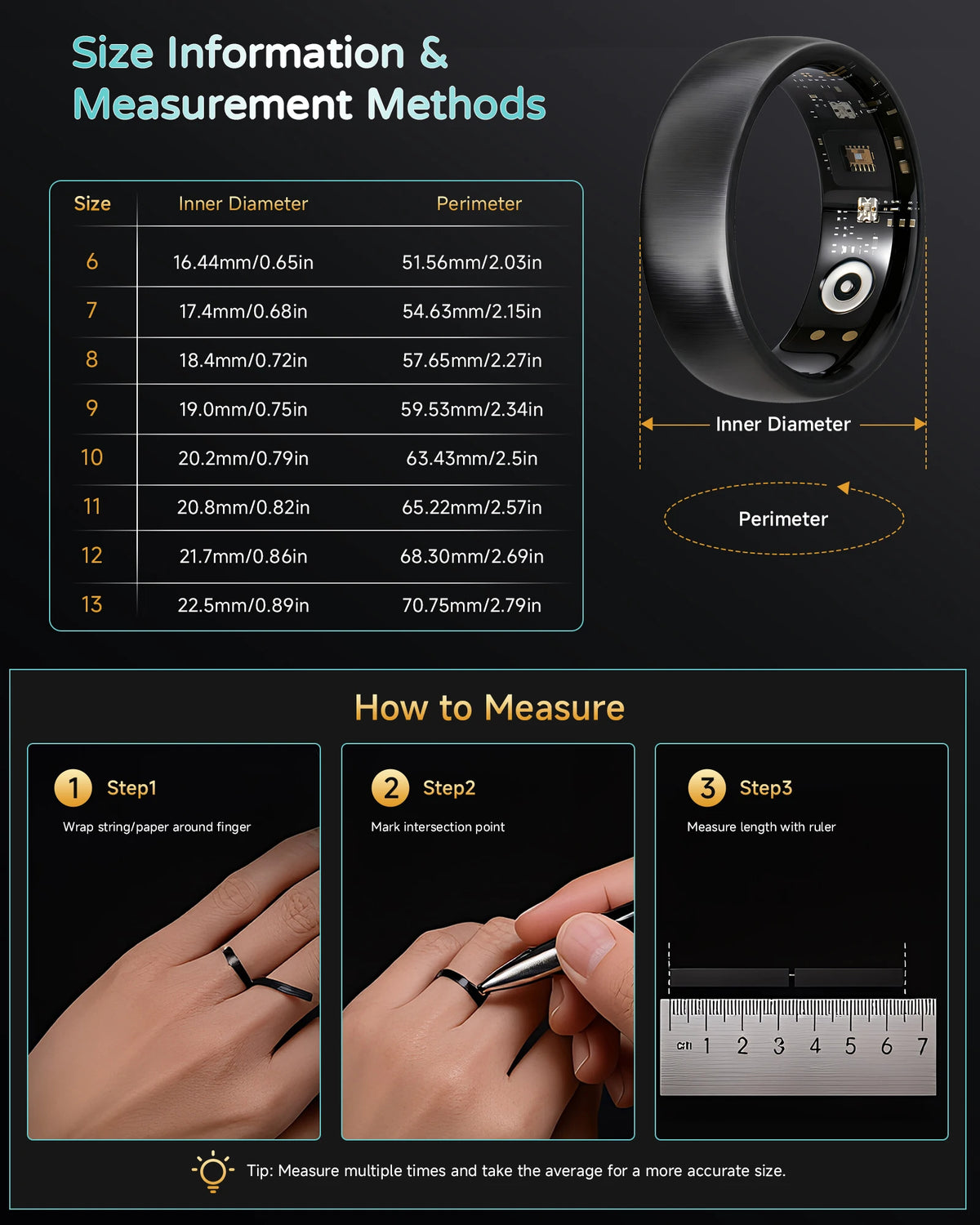 AURA Matt Smart Ring Fitness Sports Health Monitor Sleep Temperature Top Quality Long Battery