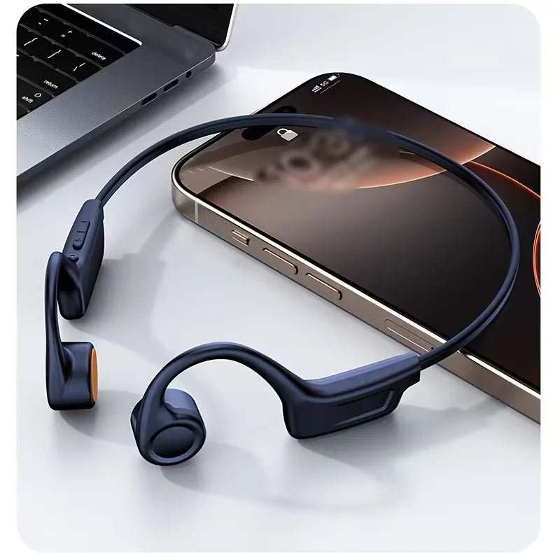 2026 New Open-ear Bone Conduction Headphones Built-in Mic Type-C Charging Long Playback Wireless Earbuds Sports Headset for Running Cycling Fitness Holiday Gift