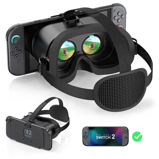 VR Headset For Nintendo Switch 2 3D Glasses Virtual Reality Movies NS 2 VR Immersive Gaming Experience Headband Adjustable Lens